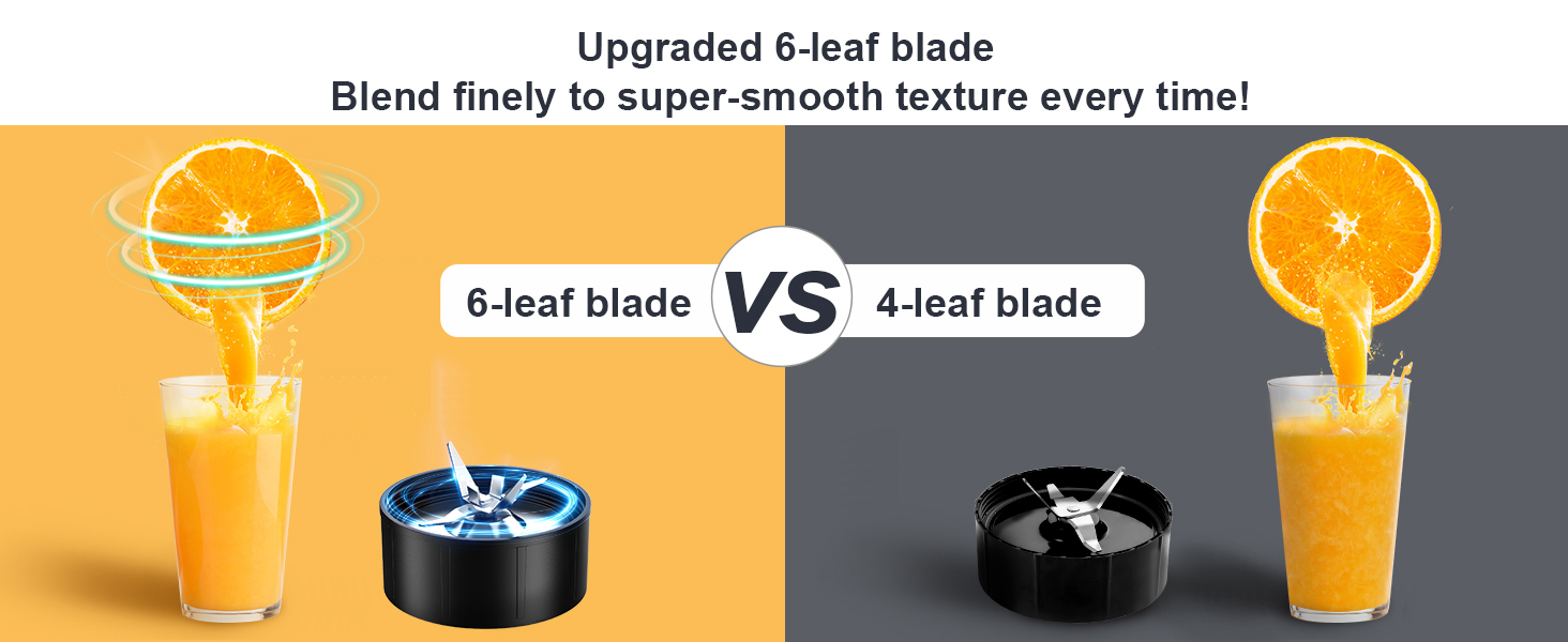 6-leaf blade bullet blender