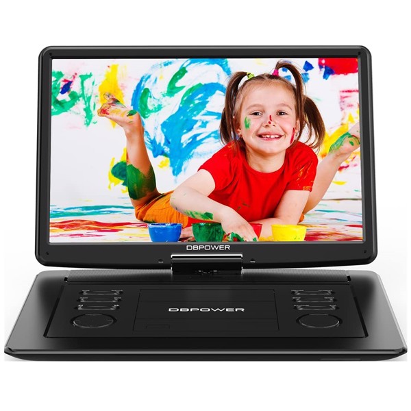 DBPOWER 17.9&quot; Portable DVD Player with 15.6&quot; Large HD Swivel Screen, 6 Hour Rechargeable Battery, Support USB/SD and Multiple Disc Formats, High Volume Speaker, Car Charger, Remote Control, Black
