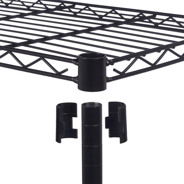 5-Layer Plastic Coated Iron Shelf 180*90*35 Black