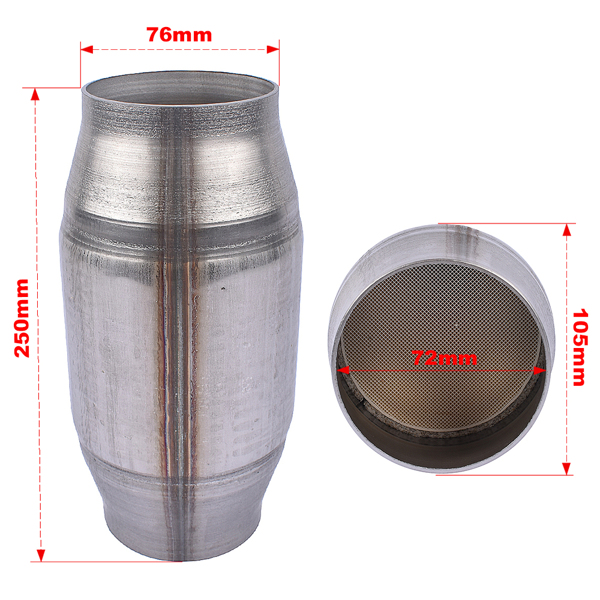 Universal Catalytic Converter Round Spun 3&quot; Inlet/Outlet Diameter High Flow 59959 54959