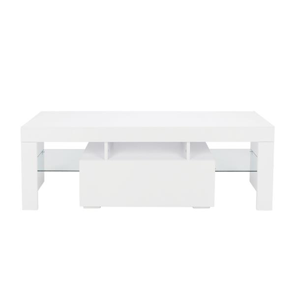 Elegant Household Decoration LED TV Cabinet with Single Drawer White