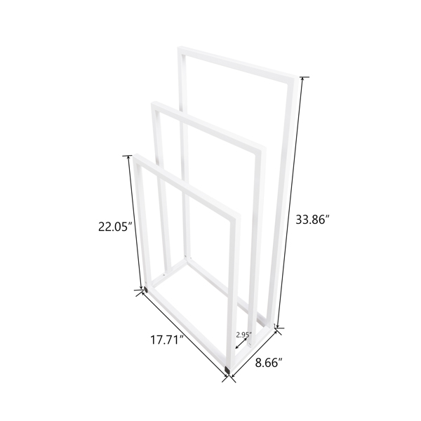 Metal Freestanding Towel Rack 3 Tiers Hand Towel Holder Organizer for Bathroom Accessories,White