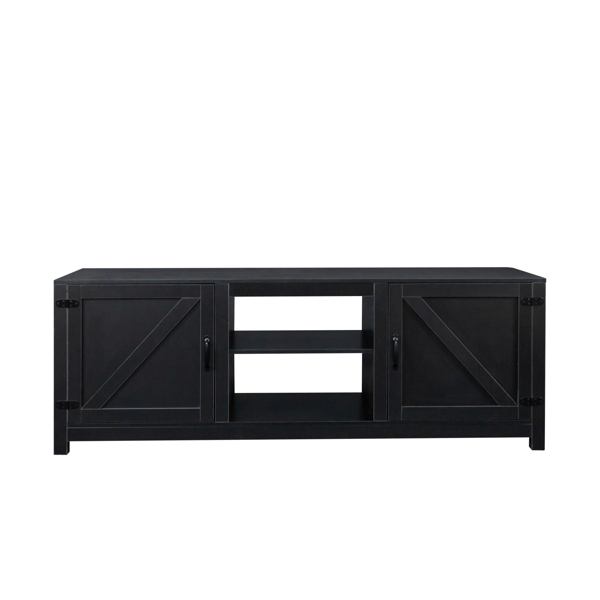 Farmhouse TV Stand, Wood Entertainment Center Media Console with Storage