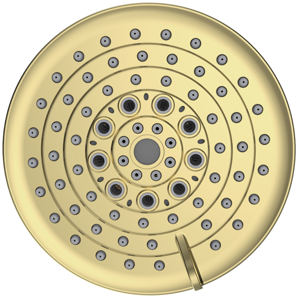 6 Spray Settings High Pressure Shower Head 5&quot; Rain Fixed Showerhead - Gold Adjustable Shower Head with Anti-Clogging Nozzles, Low Flow Easily Installation