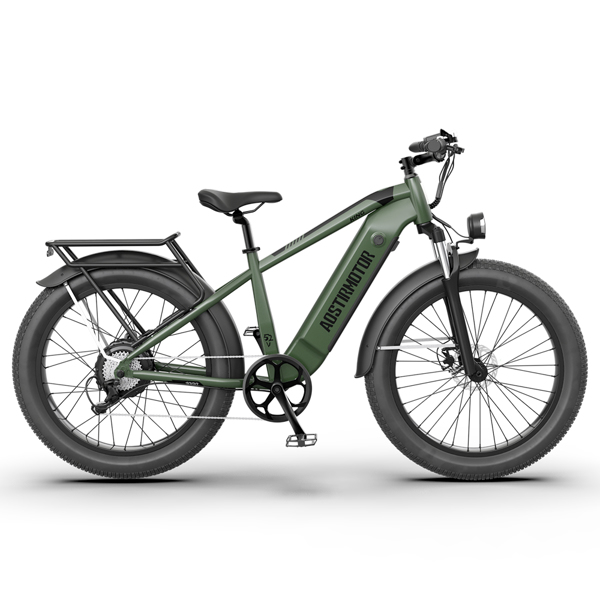 AOSTIRMOTOR New Pattern King 26&quot; 1000W Electric Bike 26in Fat Tire 52V15AH Removable Lithium Battery for Adults