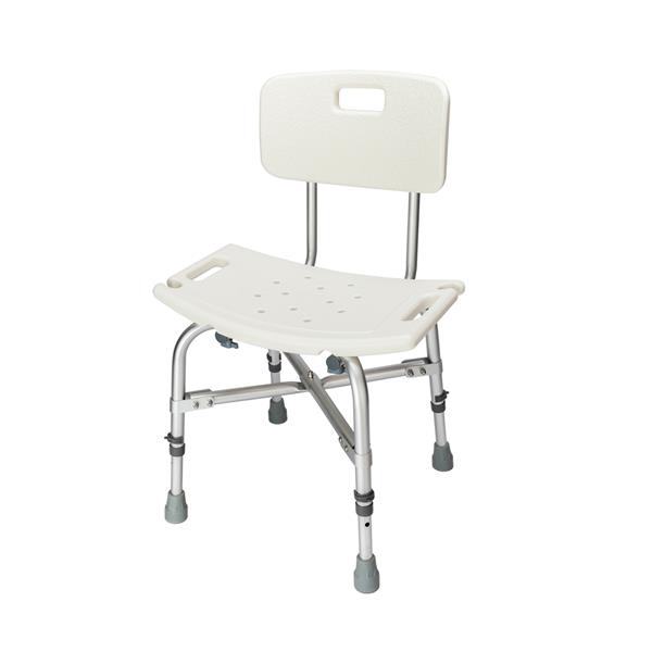 Medical Bathroom Safety Shower Tub Heavy Duty Aluminium Alloy Bath Chair Bench with Back White