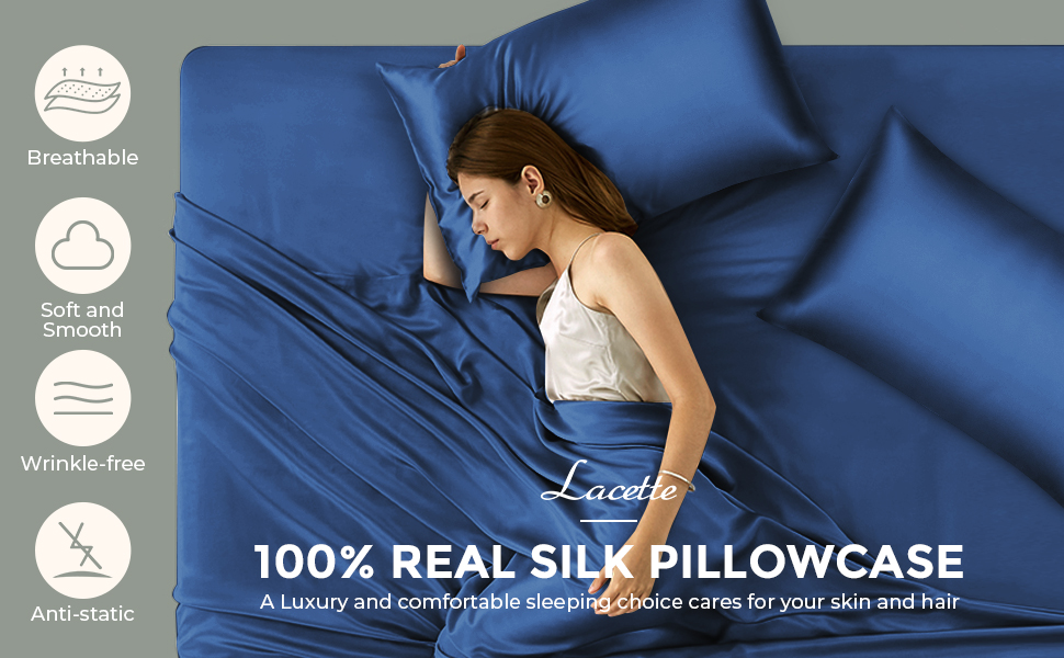 mulberry silk pillowcase 2 pack champange standard size set of 2 lacette blissy hair skin women 