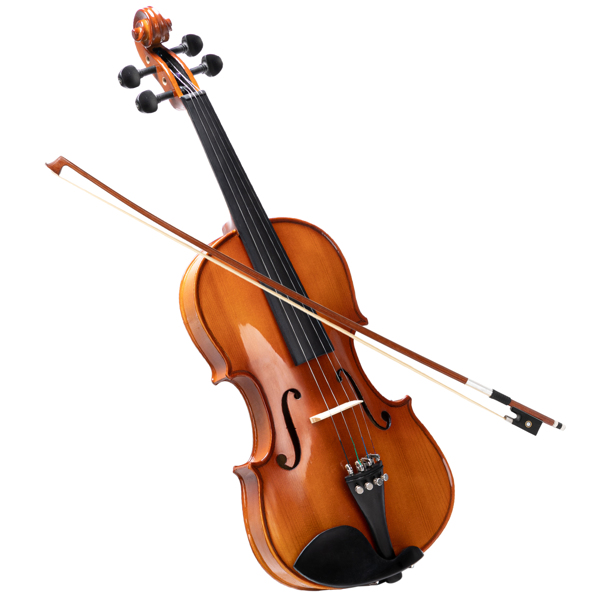[Do Not Sell on Amazon] Glarry GV402 4/4 Acoustic Violin  Kit  Natural Varnish w/Square Case,  2 Bows, 3 In 1 Digital Metronome Tuner Tone GeneratorExtra Strings and Bridge
