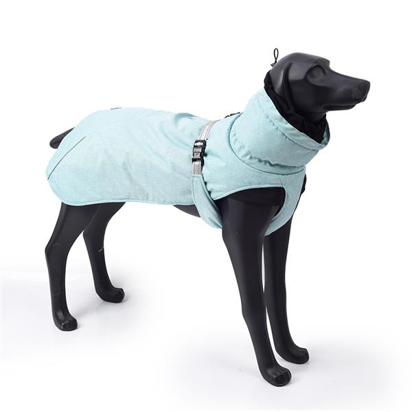 New Style Dog Winter Jacket with Waterproof Warm Polyester Filling Fabric-blue size 2XL