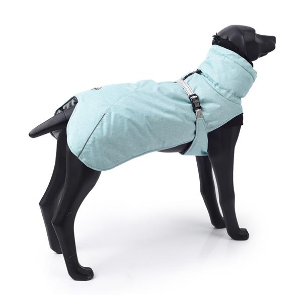 New Style Dog Winter Jacket with Waterproof Warm Polyester Filling Fabric-blue size 2XL