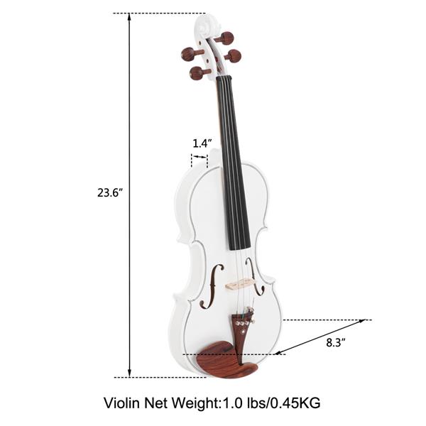 Do Not Sell on AmazonGlarry GV103 4/4 Spruce Panel Violin Matte White