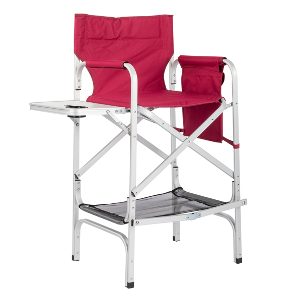 116*60*49cm 120kg Silver White Bright Oxidation/Aluminum Flat Tube Rose Red Oxford Cloth Carrying Bag Director's Chair