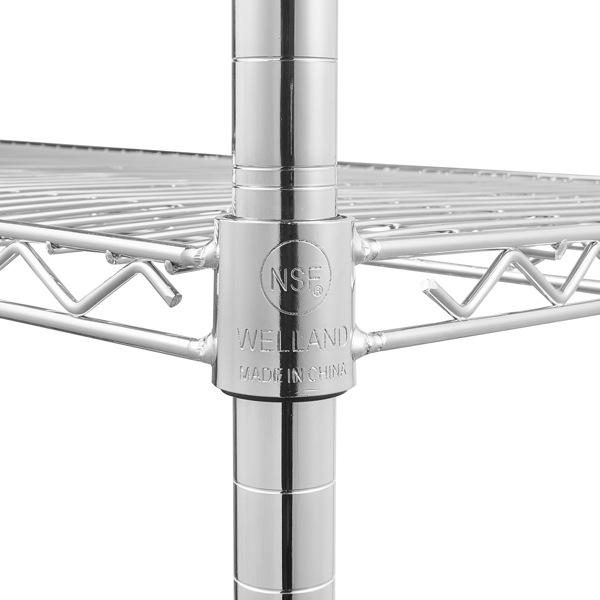 5-Tier Adjustable Storage Shelving Unit Chrome