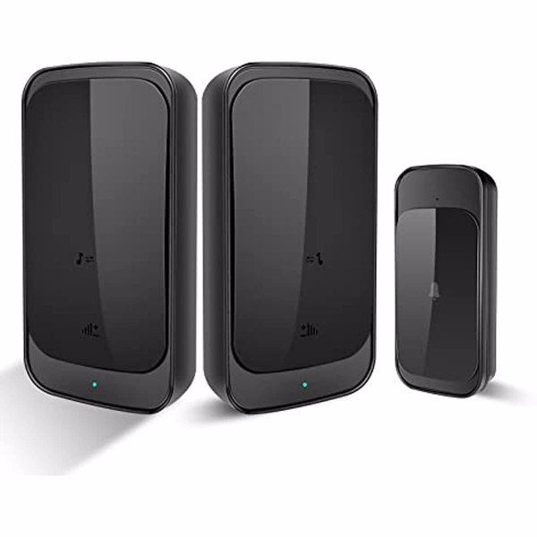 Doorbell Wireless, Waterproof Door Chime Kit Operating at over 1000 Ft with 2 Plug-In Receivers,115dB Mute Mode, 38 Melodies and Adjustable Volume, Door Bell for Home, Office, Store