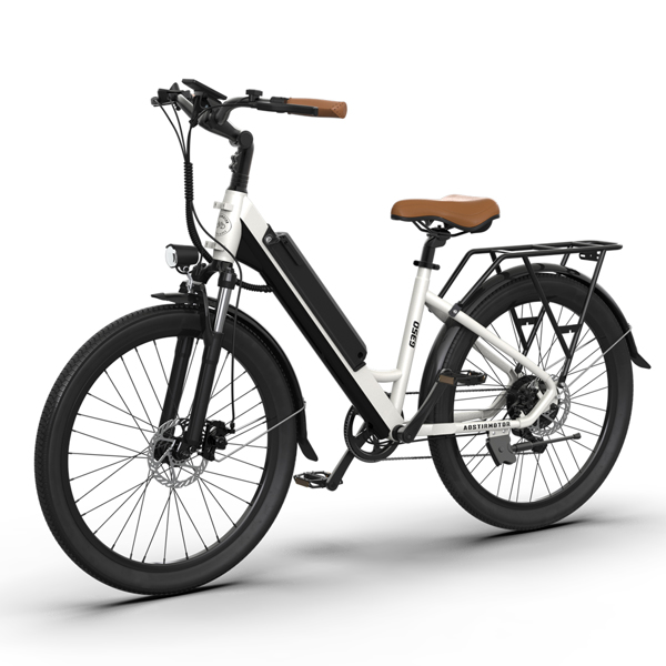 AOSTIRMOTOR 26&quot; Tire 350W Electric Bike 36V 10AH Removable Lithium Battery City Ebike for Adults Girls G350 New Model