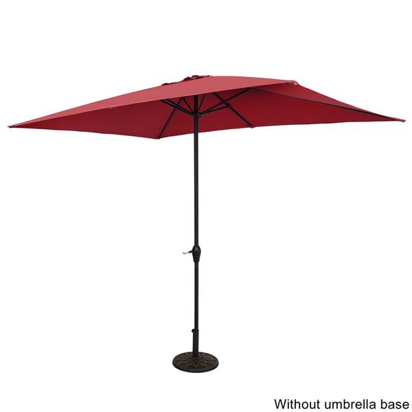 10FT Square Umbrella Waterproof Folding Sunshade Wine Red(Resin Baseis not included, and 75690825650105749461798053133242 codes are required for the resin base)