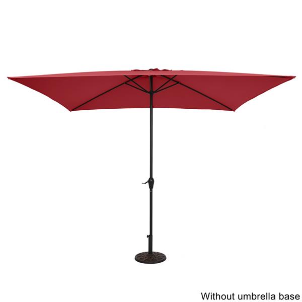10FT Square Umbrella Waterproof Folding Sunshade Wine Red(Resin Baseis not included, and 75690825650105749461798053133242 codes are required for the resin base)