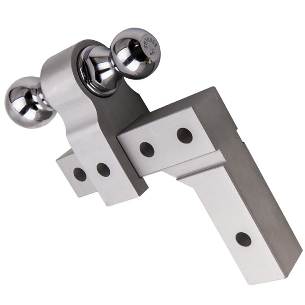 2&quot; 2-5/16&quot; Dual Ball Mount Hitch Adjustable Aluminum Raise Drop Trailer Tow Lock