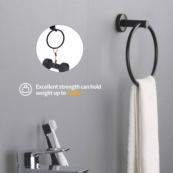 6  6 Piece Stainless Steel Bathroom Towel Rack Set Wall Mount