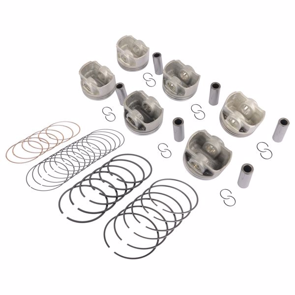 6x Pistons Set 84.51mm For Audi A4 A5 A6 A7 A8 Q5 Q7 3.0L V6 Volkswagen Touareg 06E107065DM 06E107066DM