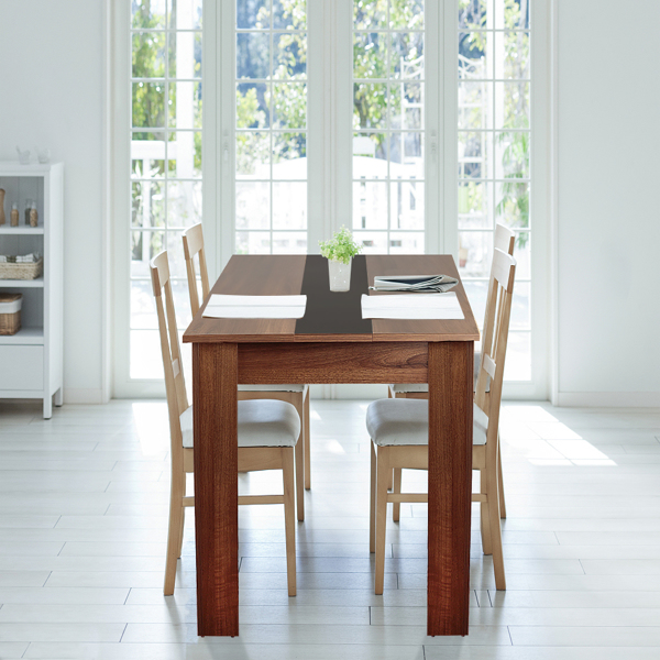 GIVENUSMYF European dining table Height 29.5&quot; Particleboard dark wood with melamine beech wood grain finish, suitable for living room and kitchen