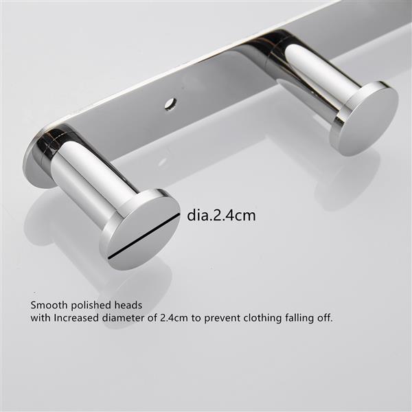 Towel Hook Bright Polishing 304 Stainless Steel Towel Robe Coat Rack Rows of Three Hooks Bathroom Accessories for Home Storage Organization,Hallway,Foyer,Wall Mounted KJQ010-3