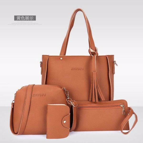 GIN mother and child bag four piece set - 18J luxury brown