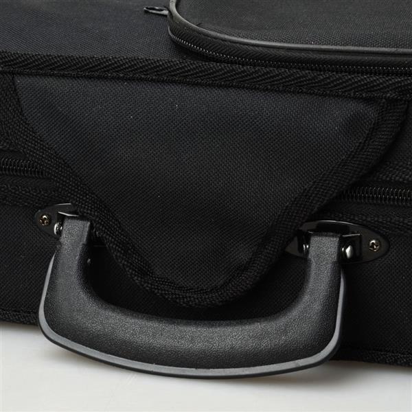 Durable Cloth Fluff Triangle Shape Case with Beige Lining for 4/4 Violin Black