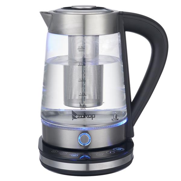 HD-2005D 110V 1500W 2.5L Blue Glass Electric Kettle with Filter