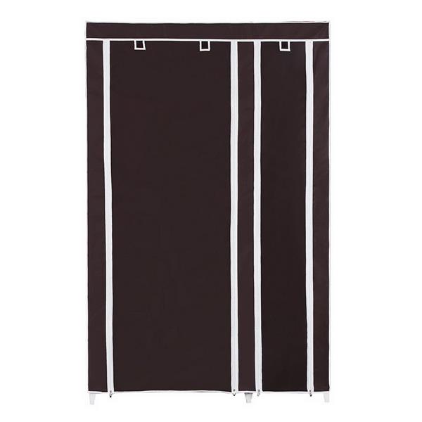 67&quot; Portable Clothes Closet Wardrobe with Non-woven Fabric and Hanging Rod Quick and Easy to Assemble Dark Brown