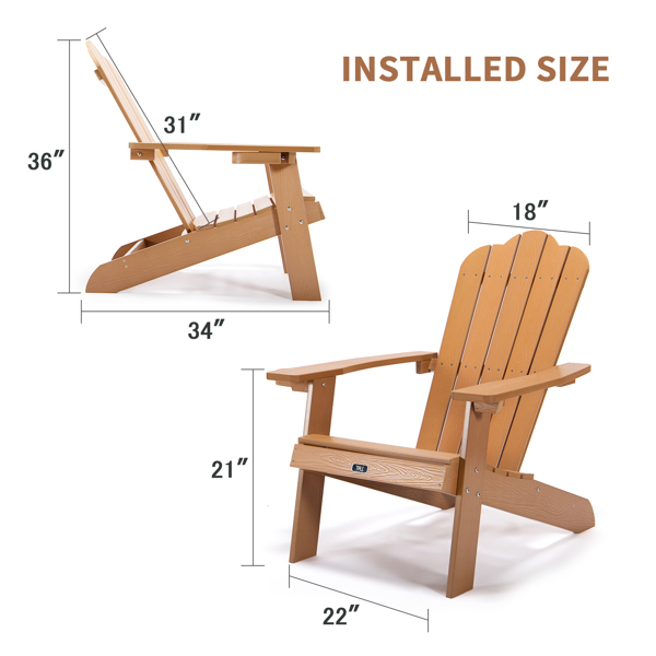 TALE Adirondack Chair Backyard Outdoor Furniture Painted Seating with Cup Holder Plastic Wood for Lawn Patio Deck Garden Porch Lawn Furniture Chairs BrownBanned from selling on Amazon