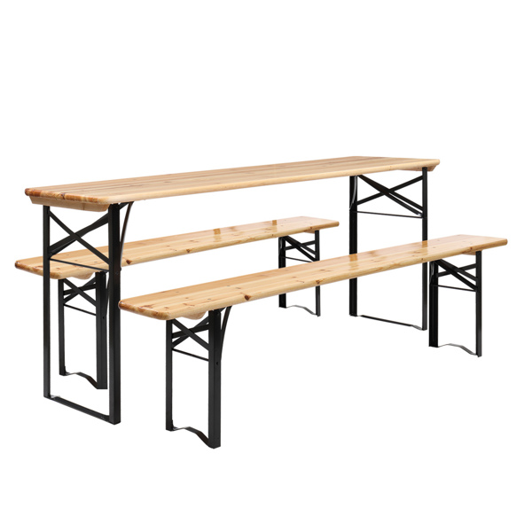 Picnic Combo 3PCS Set, 5.8FT Wood Table and Bench Set