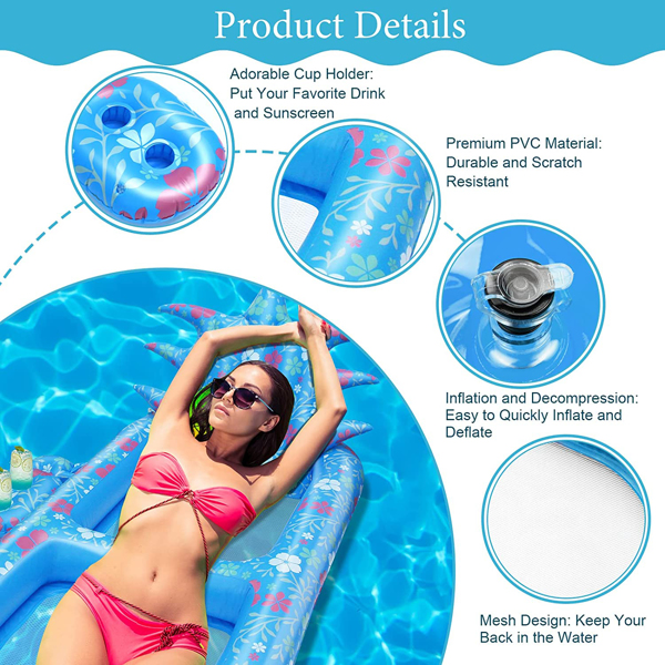 Water inflatable lounge chair floating row Color floating row