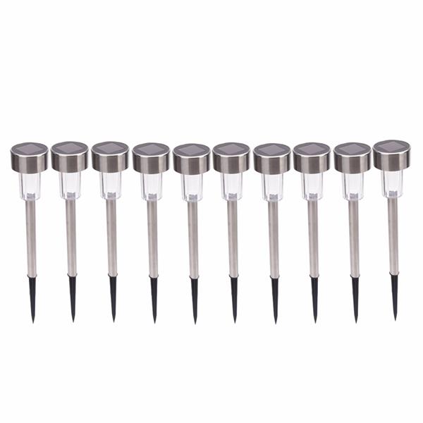 10pcs 5W High Brightness Solar Power LED Lawn Lamps with Lampshades White &amp; Silver