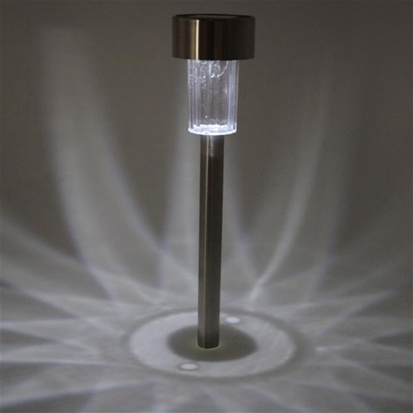 10pcs 5W High Brightness Solar Power LED Lawn Lamps with Lampshades White &amp; Silver