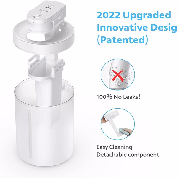 KOIOS Humidifiers, Top Fill Cool Mist Humidifier for Bedroom Large Room Baby Home, Quiet Ultrasonic, Essential Oil Diffuser, UHM-JS02 4L, Transparent