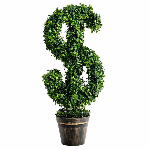 24 Artificial Boxwood Topiary Plant Faux Decorative Tree Indoor Outdoor