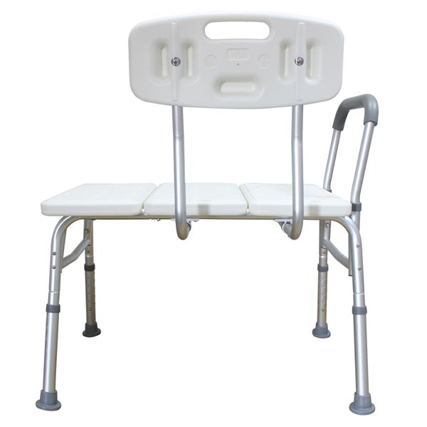 Medical Bathroom Safety Shower Tub Aluminium Alloy Bath Chair Transfer Bench with Wide Seat &amp; Padded Handle White