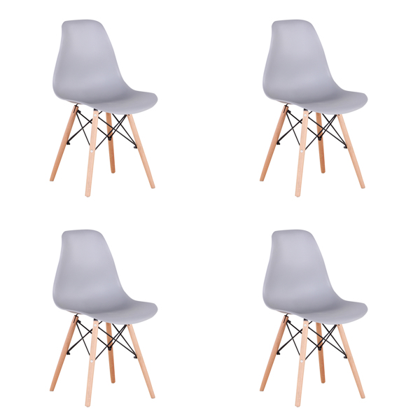 Living Room Chairs/Dining Chairs/Desk Chairs/Office Chairs/Leisure Chairs/Natural Beech Chairs with ABS backrest, a Set of 4