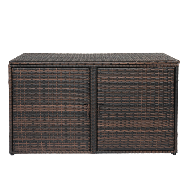 Iron Frame Double Door Can Be Stored Brown Gradient Rattan Locker