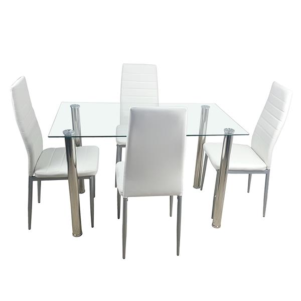 4pcs High Grade PVC Leather Comfortable Chairs Whiteonly 4pcs chair