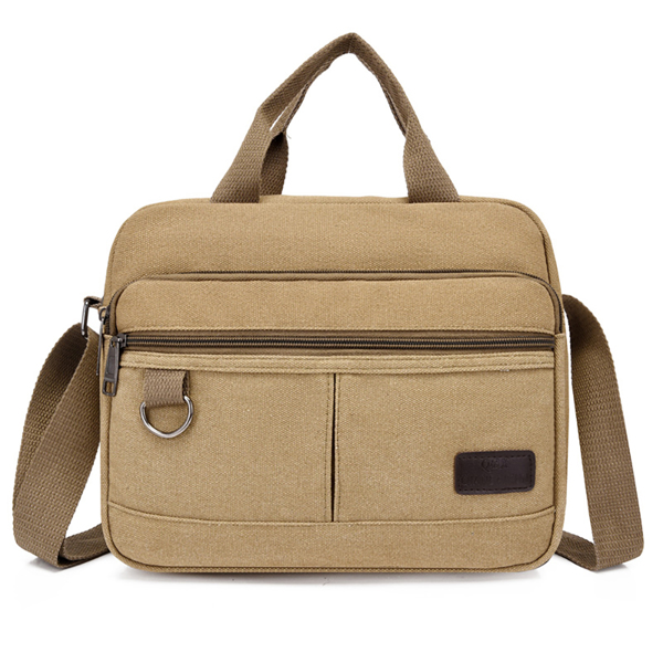 Men's canvas one shoulder messenger bag handbag khaki