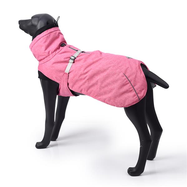 New Style Dog Winter Jacket with Waterproof Warm Polyester Filling Fabric-pink size XL