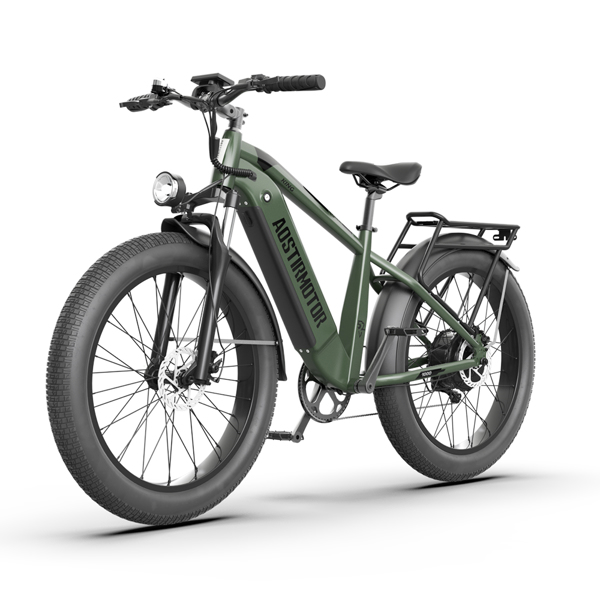 AOSTIRMOTOR New Pattern King 26&quot; 1000W Electric Bike 26in Fat Tire 52V15AH Removable Lithium Battery for Adults KING