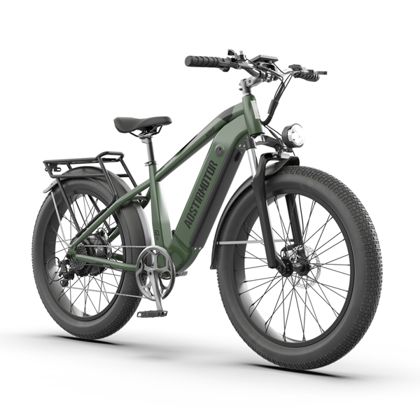 AOSTIRMOTOR New Pattern King 26&quot; 1000W Electric Bike 26in Fat Tire 52V15AH Removable Lithium Battery for Adults KING