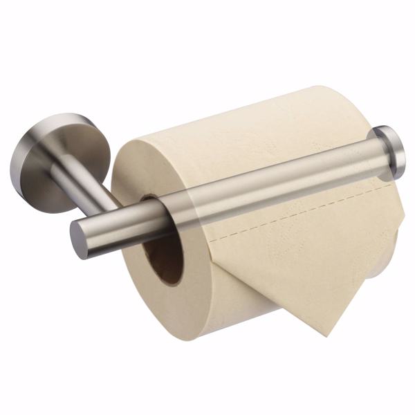 Toilet Paper Holder Brushed Nickel SUS304 Stainless Steel Rustproof Wall Mounted Toilet Roll Holder, Modern Tissue Roll Dispenser Round for Bathroom Kitchen Washroom