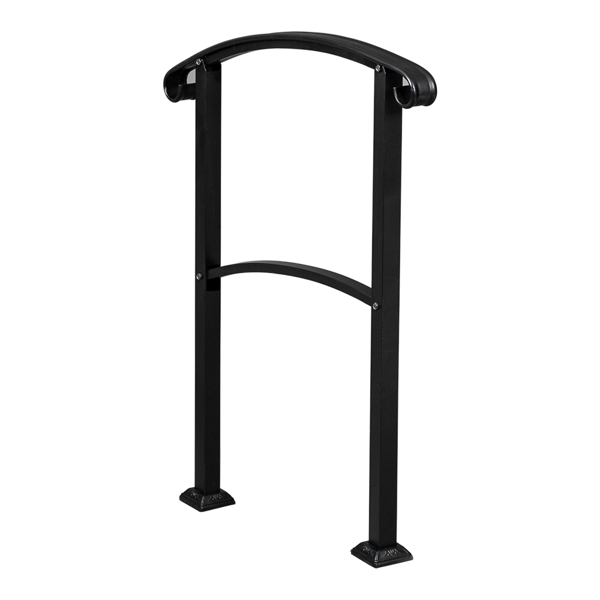 1pcs Artisasset Outdoor 1-3 Steps Adjustable Wrought Iron Handrails Black