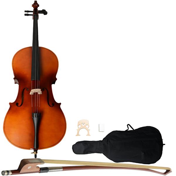 4/4 Acoustic Cello   Case   Bow   Rosin Wood Color