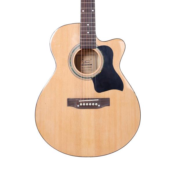 [Do Not Sell on Amazon]Glarry GT306 39 inch Spruce Front Cutaway Folk Guitar with Bag &amp; Board &amp; Wrench Tool Glossy Edge Bur