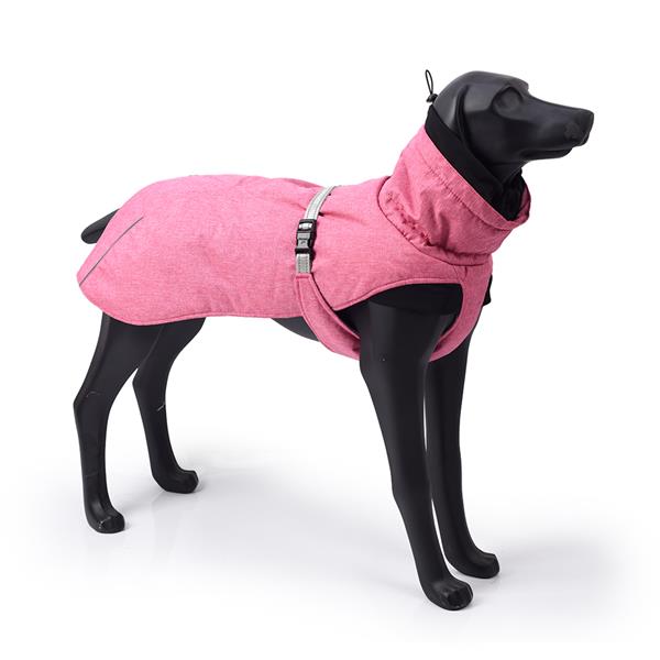 New Style Dog Winter Jacket with Waterproof Warm Polyester Filling Fabric-pink size 2XL